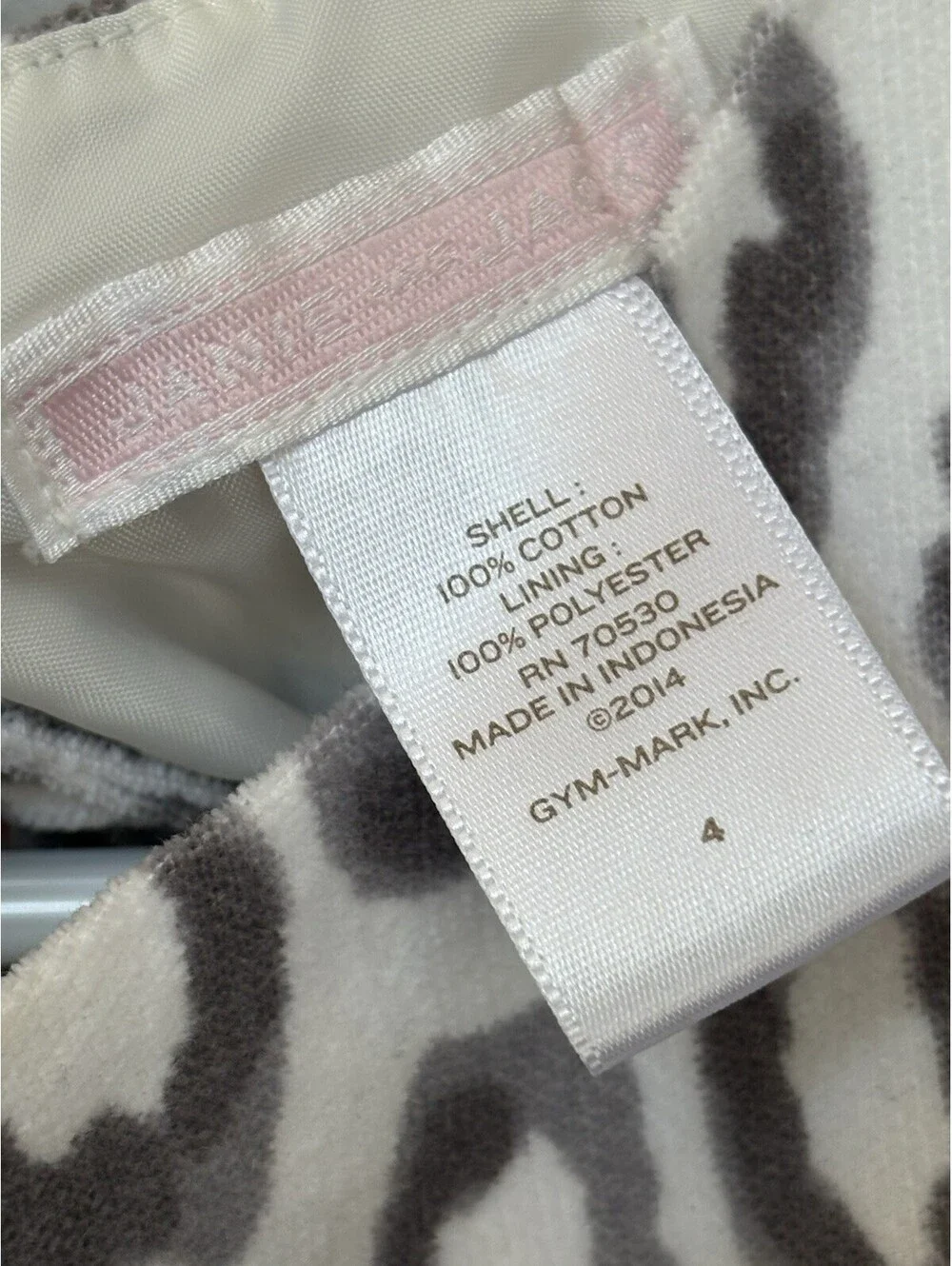 Janie & Jack Girls Fit & Flare Animal Print Dress Size 4 White/Gray Button Back